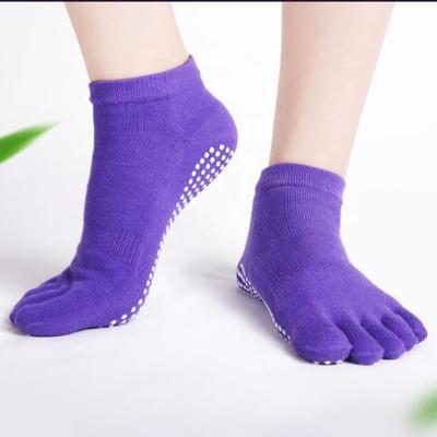 China Adult women cotton anti-slip stockings cut full toe gripping non-slip gym sports pilates fitness dance yoga socks for sale