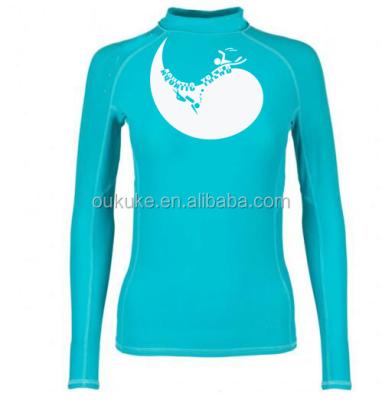 China Custom Long Sleeve Sunproof Lycra Suit Surf Tee Rash Vest Rash Guard Anti-UV High Quality Dive Skin Rash Guard UPF 50+ for sale