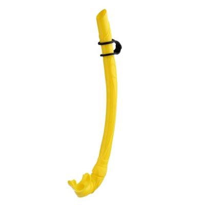 China Breathing Apparatus Freedivingi Silicone Mouthpiece Underwater Yellow Blue Yellow Snorkel Guard Roll Up Snorkel for sale