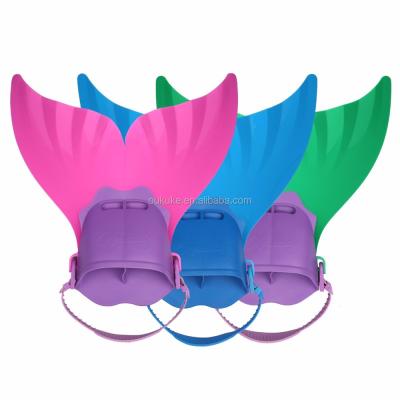 China 2018 China quality pink green mermaid tail open heel (adjustable strap) monofin cheap adjustable swim fins for sale