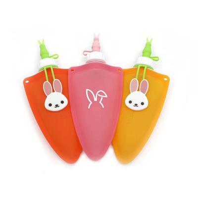 China New Silicone Sports Kettle For Children Cartoon Pattern Cute Kids Silicone Outdoor Kettle Through Arm 618661165989 for sale