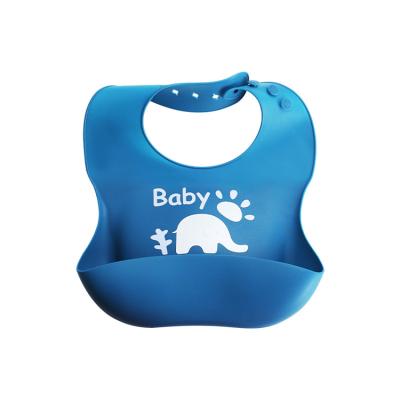 China Silica Gel Baby Feeding New Style Food Grade Cartoon Pattern Waterproof Silicone Baby Bib for sale