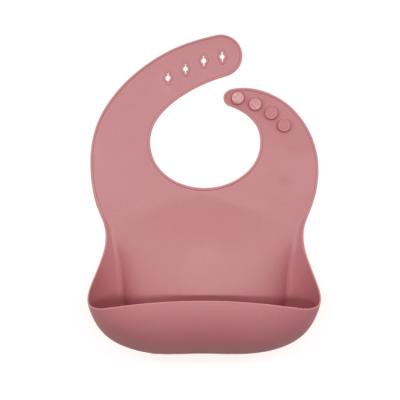 China Silica Gel Baby Bib Food Grade Silicone Drool Bib Soft and Adjustable Saliva Cozy Towel Lunch Baby Oil Proof Bib for sale