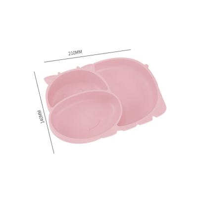 China Hot Cartoon Design Strong Suction Cup Food Grade Silicone Silica Gel Kids With Same Tableware Dish for sale