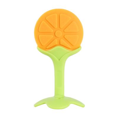 China Tooth Free Glue Stereo Fruit Pacifier Silicone BPA Fruit Pacifier Baby Stick Baby Teether Toy Two Color Stereo Molar Teether Toy for sale