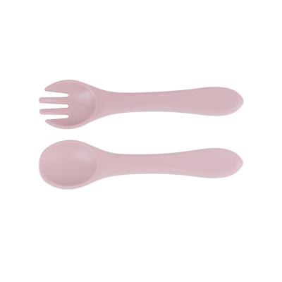 China Children's Food Grade Non-Toxic Soft Baby Appliances Silicone Baby Training Hot Selling Feeding Fork for sale