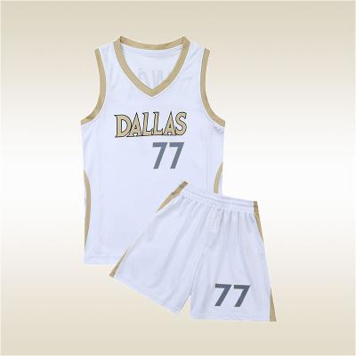 China 2021 Dallas Kids Basketball Jersey Antibacterial Design Latest Digital Printing Sportswear Basketball Training Uniform for sale