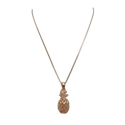 China Hiphop Gold Plated Fine Jewelry Pendants Charms Custom Pineapple Pendant For Necklace for sale