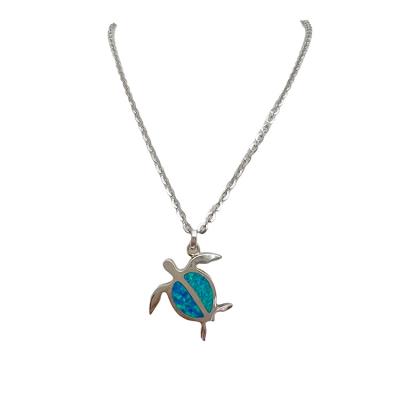 China Hiphop Custom 925 Silver Turtle Pendant Necklace Fine Jewelry Wild Sea Animal Pendant for sale