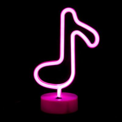 China Tiktok Modern Neon Child's Decoration Musical Note Night Light Bedroom Usb Battery LED Night Light for sale