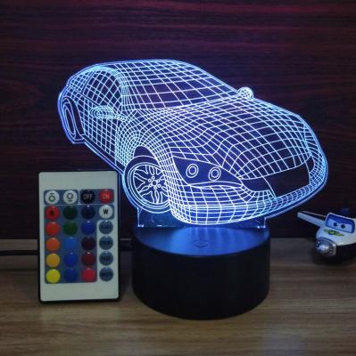 China Modern Colorful 3d Button Touch Night Light Acrylic Bedroom Led Night Light Bedroom Led Lamp for sale