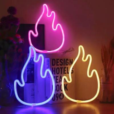 China Modern Christmas Wedding Party Party Wall Decor Hanging Fire Lamp Light Red Color Flame Simple Neon Sign for sale