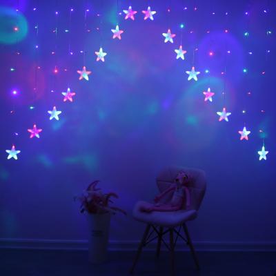 China LED Curtain Lights V Five Pointed Star Lantern Decorative Hanging String Led Curtain Light Icicle Light for sale