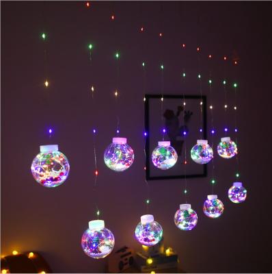 China LED Curtain Light Santa Claus Snowman Wishing Ball Christmas Day Window 8 Flashing Modes Led Curtain Light for sale