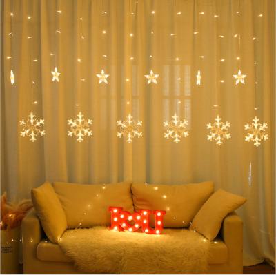 China LED Curtain Light Snowflake Inside Window 2.5m Decorative Five-pointed Star Lamp Led Curtain Light for sale