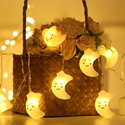 China Custom Fairy Moon Residential Dorm Vacation Neon Lights Moon Shaped Outdoor LED String Light for sale