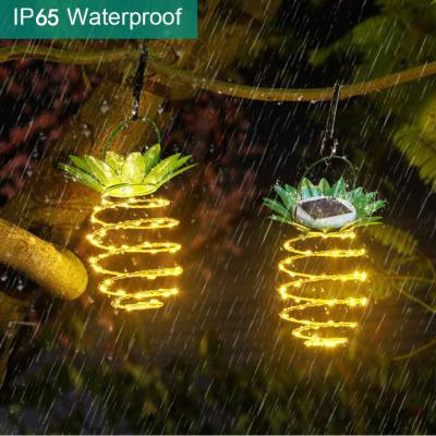 China 8 Modes Cheap And Durable Shape Wall Hanging Pineapple Outdoor Garden Led Solar Light for sale