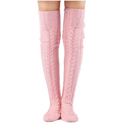 China Winter Warmers QUICK DRY Thigh High Leg Socks Over The Knee Knitted Slouch Socks For Women for sale