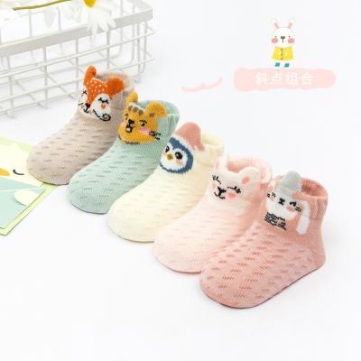 China Breathable 5 Pairs Multi Designs Summer Mesh Baby Children Socks Popular Kids Soft Cotton Cartoon Socks for sale