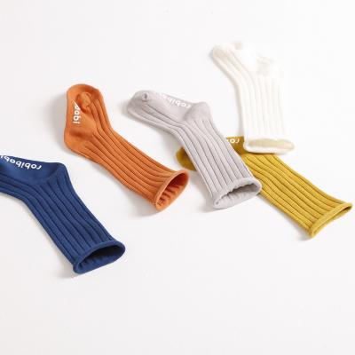 China Best Quality Double Needle Rib Single Seamless Knee High Color Loose Viable Wholesale Baby High Socks for sale