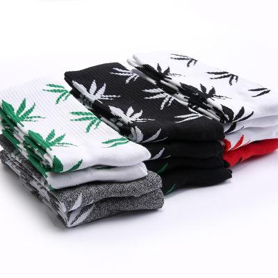 China Viable export multi color fashion socks crew tube maple leaf long socks for men and women for sale