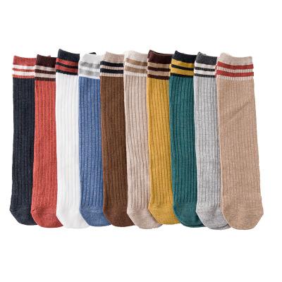 China School Girl Stripe Tube Socks Viable Colorful Teen Socks High Quality High Quality for sale