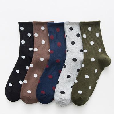 China Factory Supply Viable Popular Colored Wave Dot Young Girl Socks Polka Dot Women Socks for sale