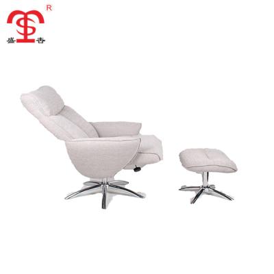 China Super Comfortable Modern Gray Leisure Relax Reclining Chair With Movable Stool for sale