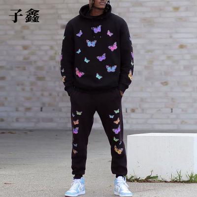 China Spandex/Cotton Fashion Sport Wear Mister Jack Black Hoodie Pullover Hoodies For Men Mens Suits 2 Pieces for sale