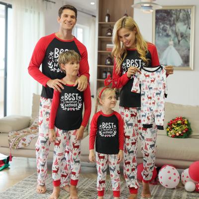 China Breathable Parent-child Outfit Christmas Customized Pajamas Printed Baby Clothes Leisure Use Pajamas 2 Piece Pajama Set for sale