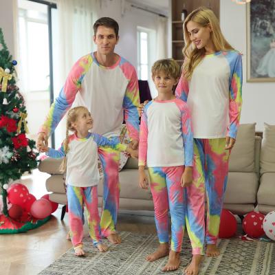 China Custom Made Family Breathable Two-Piece Suit Clothes Hallowmas Leisure Wear Pajamas 2 Piece Pajama Set Parent-child Gear for sale