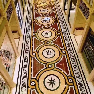 China Modern marble waterjet mosaic tile floor tiles waterjet marble pattern for sale