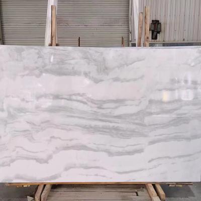 China Modern White Marble Bookmatched Calacatta Flooring Tiles Price 60*60 Natural Stone Slab Bathroom Wall Tile Industrial Marble for sale