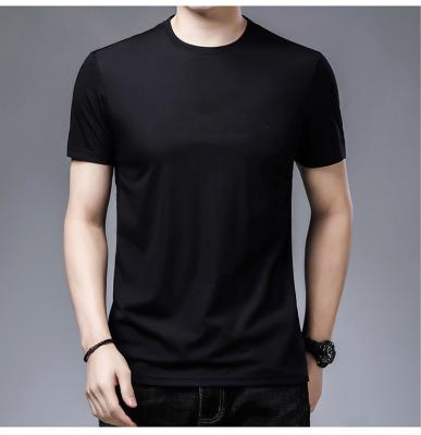 China Wholesale 95%bamboo 5% sbamy viable mens 2pieces logo OEM custom bamboo T-shirt white or black spandex for sale