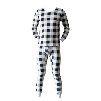 China Brand Breathable Sexy Fashion WangJiang WJ Young Long Johns Boy Set New Fashion Full Print Plaid Heated Boys Teen Long Underwear for sale