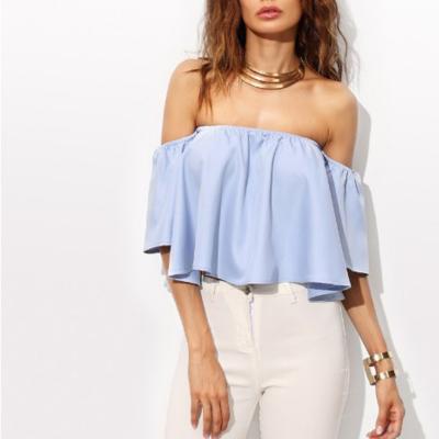 China 2019 summer new euramerican style women's sexy shoulder shortsleeve throws upper for sale