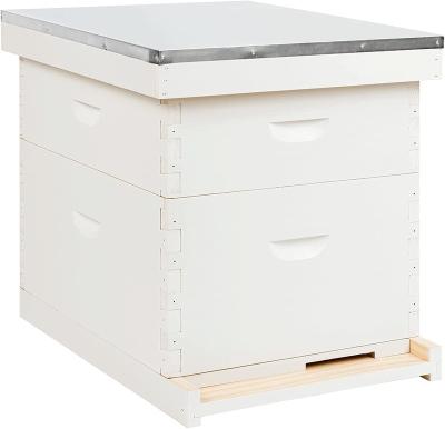 China Bee Farms Beekeeping Equipment Double Layers 10 Frames Langstroth Bee Hive Bee Painted Unmounted Australian Hive for sale