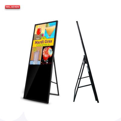 China Indoor Foldable 43inch LCD Advertising Digital Poster Signage Portable E-Poster For Restaurant Bar for sale