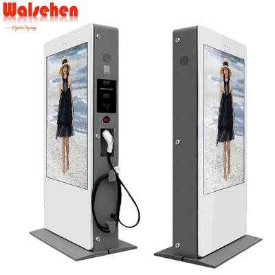 China Outdoor Electric Vehicle (EV) Charging Stations With LCD Advertising Display Digital Signage for sale