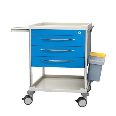 China Best Medicine Storage and Transport Solution Caster Wheels Hospital Carts 4 Drawer Medicine Cart for sale