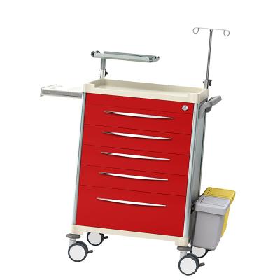 China Best Medicine Storage and Transport Solution High Grade Design Treatment Trolley Emergency Trolley ABS Medical Equipment Trolley New for sale