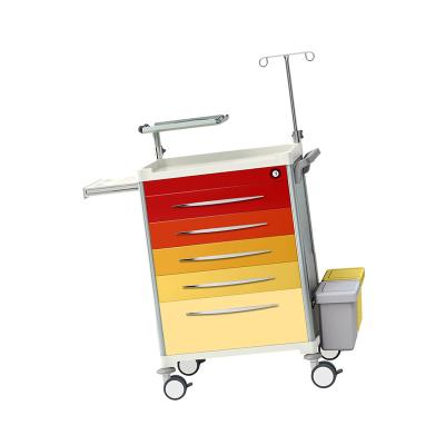 China Best Newest Hot Selling Medicine Storage and Transport Solution ABS Emergency Trolley Drug Trolley Anesthesia Trolley for sale