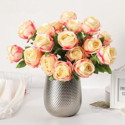 China Large Natural Touch Rose Bouquets For Wedding Artificial Rose Bouquet On Hot Sale Wedding Home Decorative Flower Rose for sale