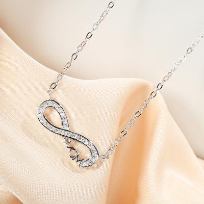 China Stirling Silver Mom Jewelry Mothers Lead Initial Mom Necklace 925 Infinity Daidan Infinity Pendant Necklace Nickel Free for sale