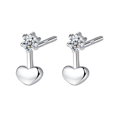 China Daidan Heart Shape Lead Free Nickel Free Earring Charms Tasty Cubic Zirconia Drop Jewelry 925 Sterling Silver Heart Earings for sale