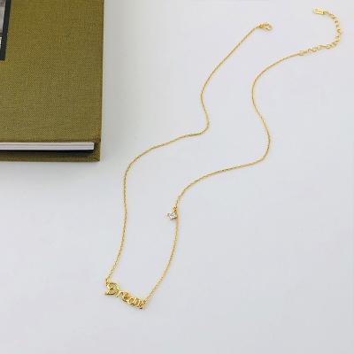 China FASHIONABLE Hot Daidan Sellers Amazon Necklace Gold Plated Dream Intial Necklace 18K Initial Sterling Silver Necklace for sale