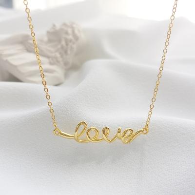 China FASHIONABLE Daidan Love Necklace 18Kt Silver925 Gold Plated Personlized Letter Necklaces for sale