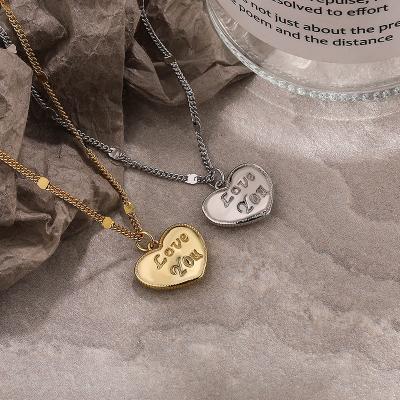 China Daidan Heart Initial Letter I Love You 925 Lead Free Nickel Free Silver Initial Pendant Trendy Necklaces for sale