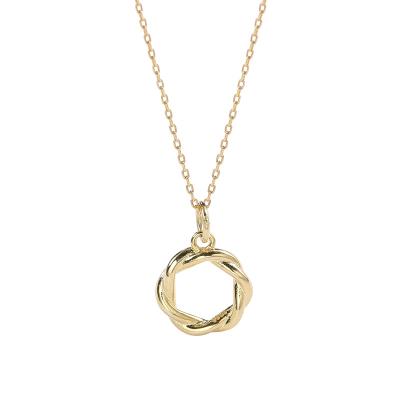 China Daidan Necklace Women's Lead Free Nickel Free 18K Sterling Silver 925 Gold Plated Necklace Popular Simple Twisted Necklace for sale