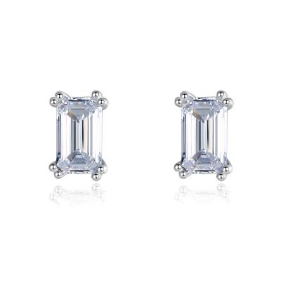 China Wholesale Lead Free Nickel Free Daidan Silver Earing 925 CZ Statement Fashion Stud Rectangle Earrings For Women for sale